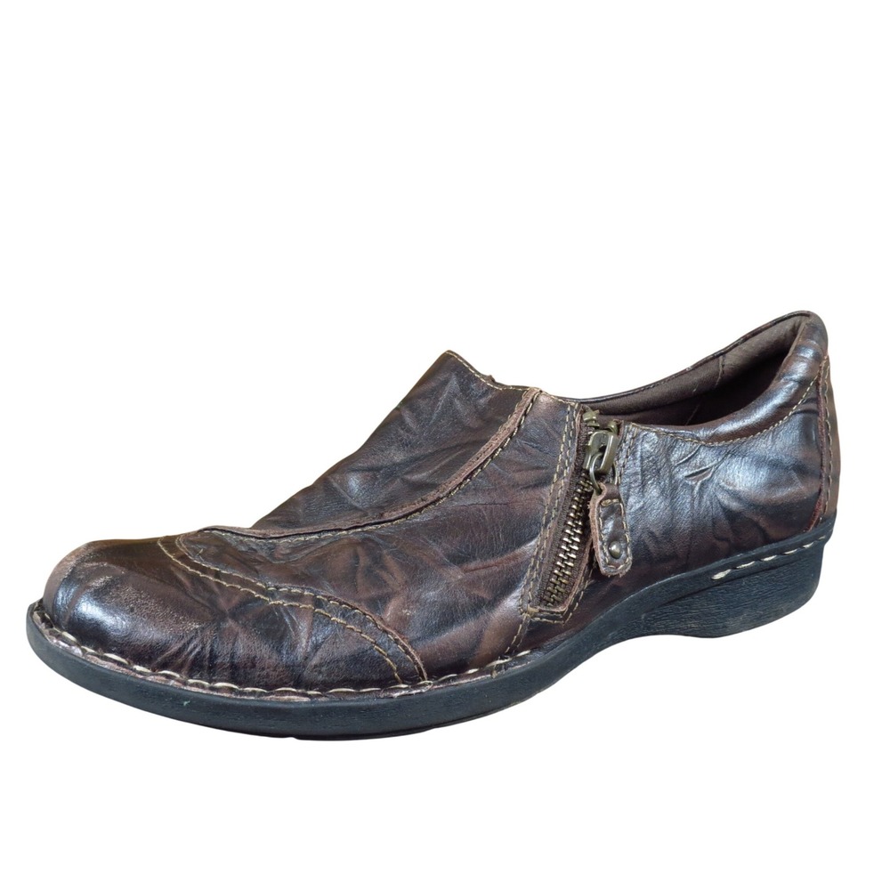 Clarks Bendables Whistle Max Womens Slip On Shoes Size 8.5 Brown Leather Comfort